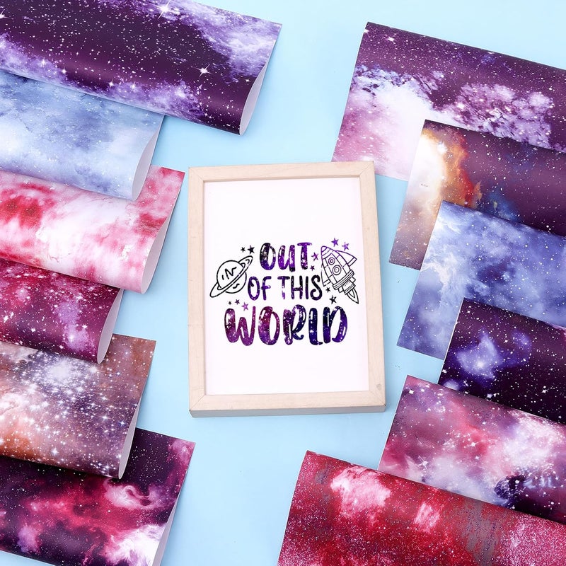 HTVSTD Galaxy Sublimation Transfer Ink Paper - 12sheets 12" x 10" Space Stars Patterned Sublimation Transfer Sheets for Tumbler Mugs DIY Sublimation Patterned Paper - Image 4